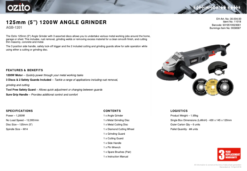 Imagen de la primera página del manual del dispositivo AGB-1201