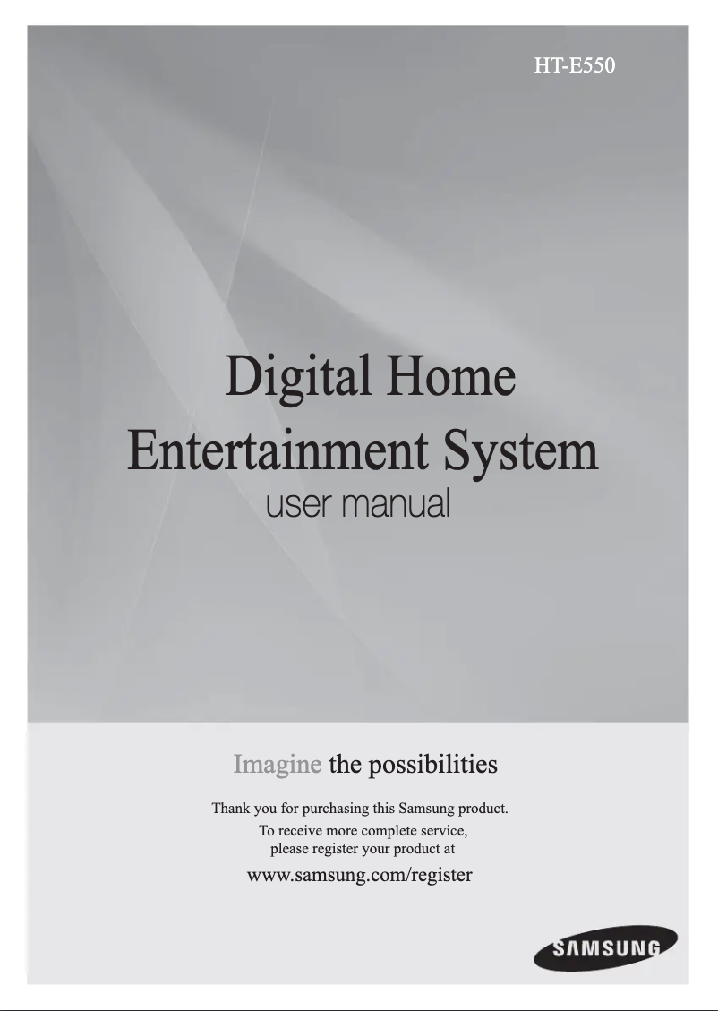 Image de la première page du manuel de l'appareil HT-E550