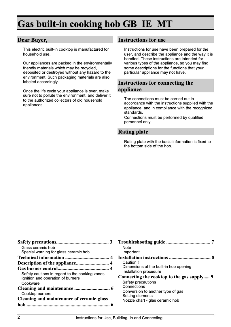Page n°1 - Manuel utilisateur Gorenje GCS 64 C