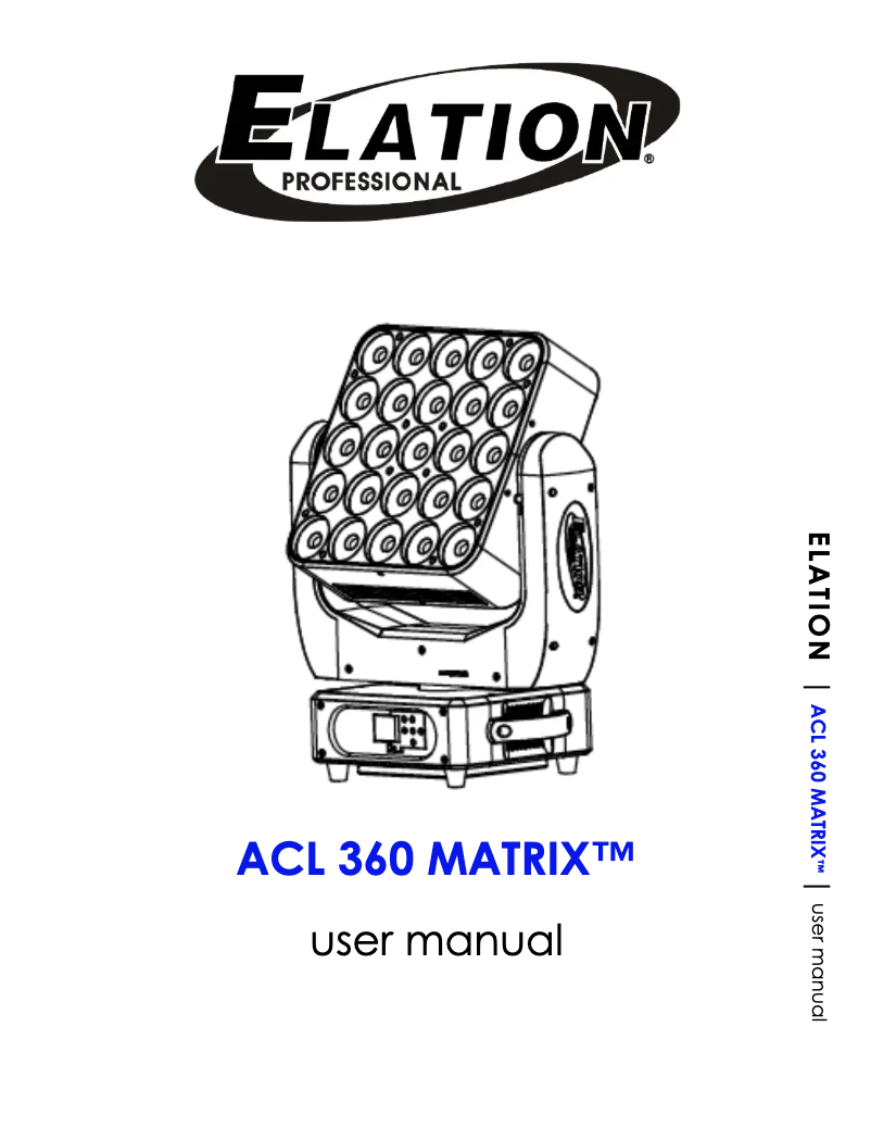 Page 1 de la notice Manuel utilisateur Elation ACL 360 Matrix