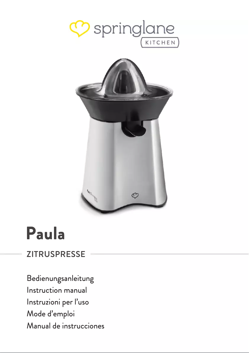 Page 1 de la notice Manuel utilisateur Springlane Paula