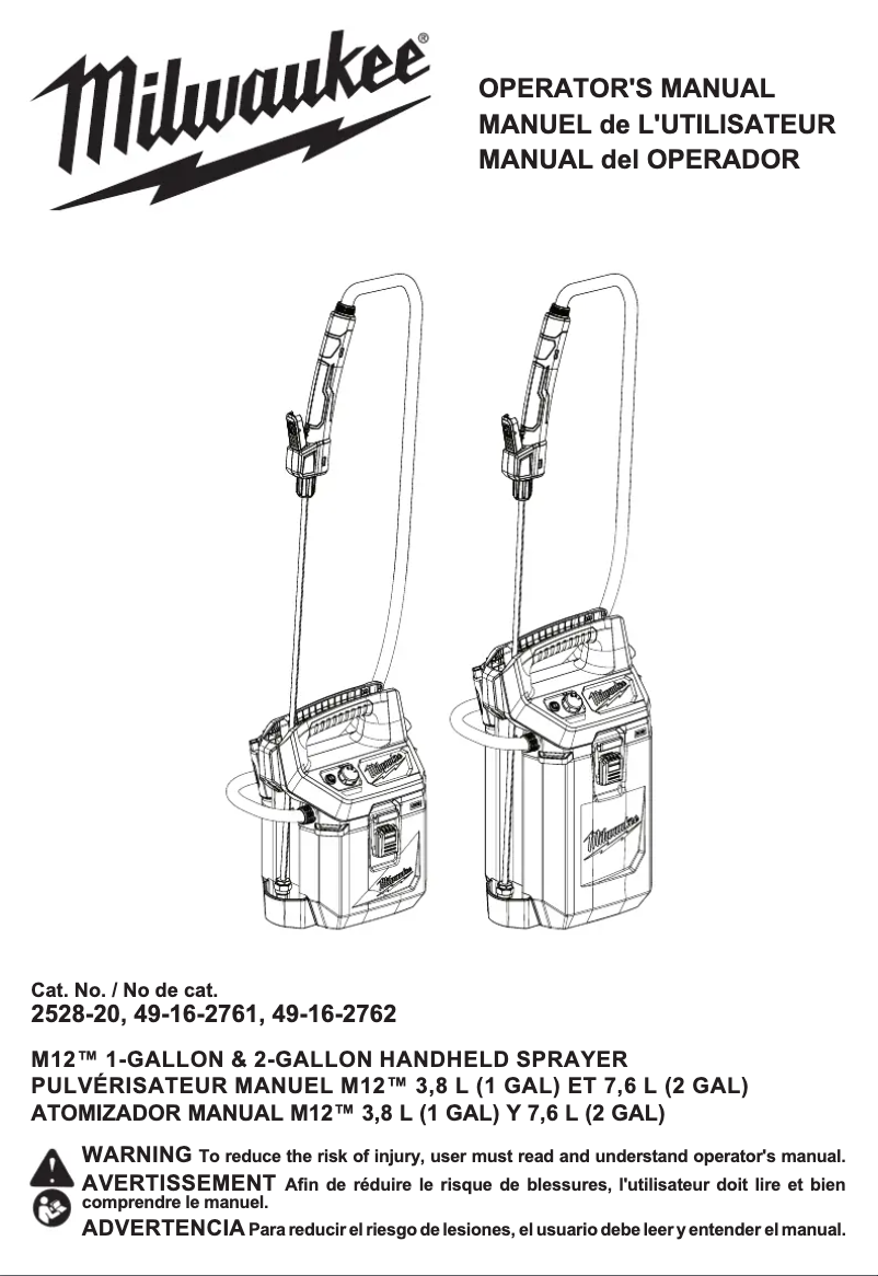 Page 1 de la notice Manuel utilisateur Milwaukee M12 2528-21G2