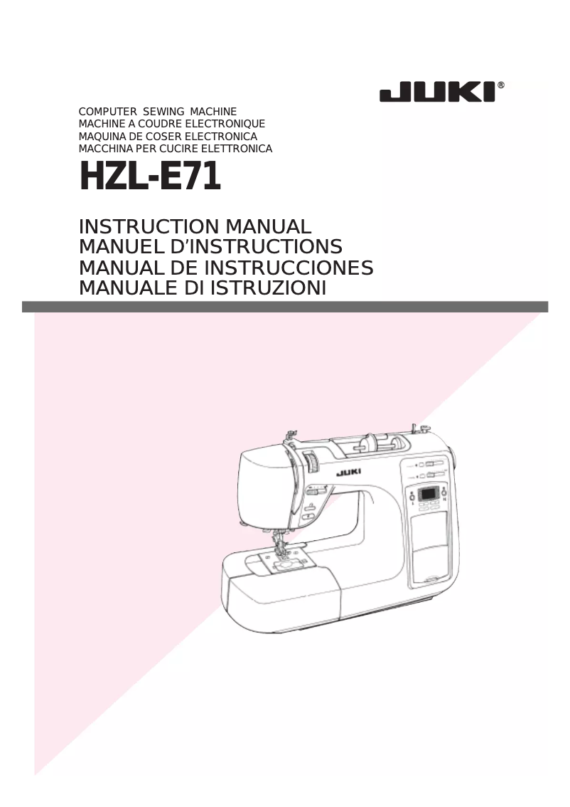 Page n°1 - Manuel utilisateur Juki HZL-E71