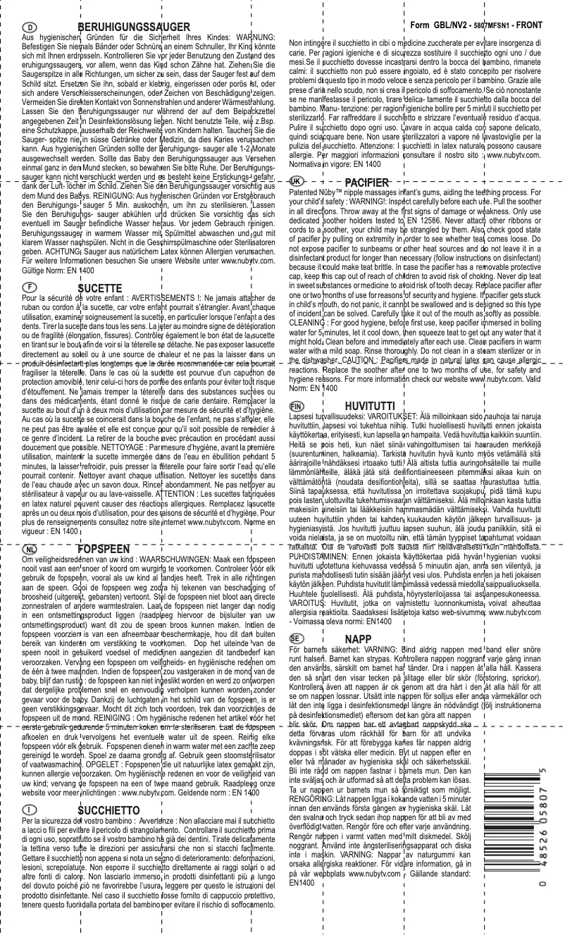 Imagen de la primera página del manual del dispositivo Tritan Paci-Pals