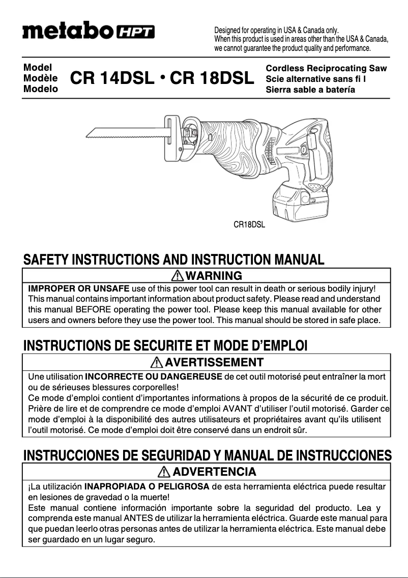 Page 1 de la notice Manuel utilisateur HiKOKI CR14DSL