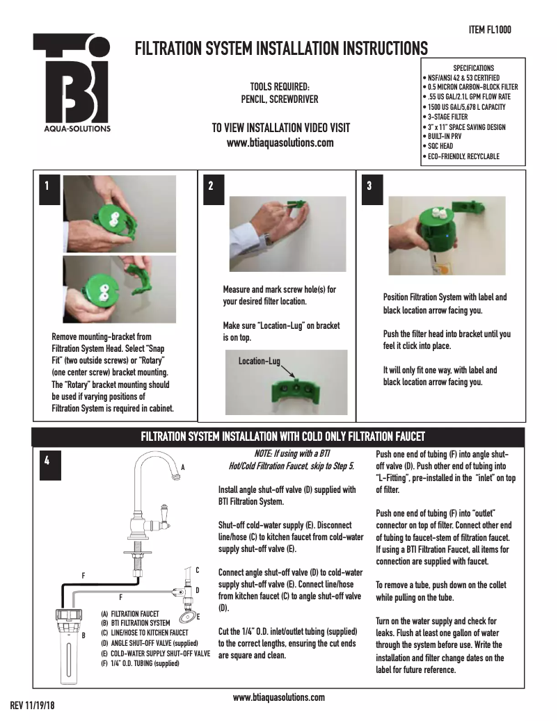 Image de la première page du manuel de l'appareil FL1000