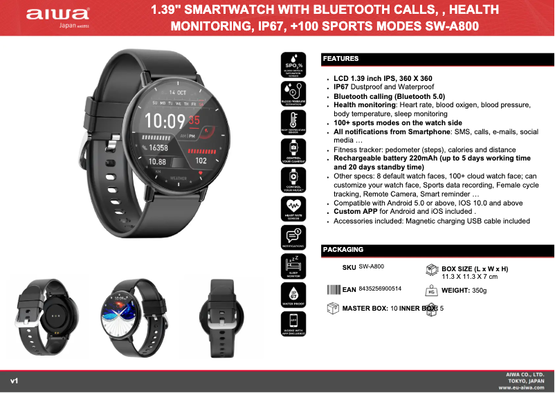 Image de la première page du manuel de l'appareil SW-A800