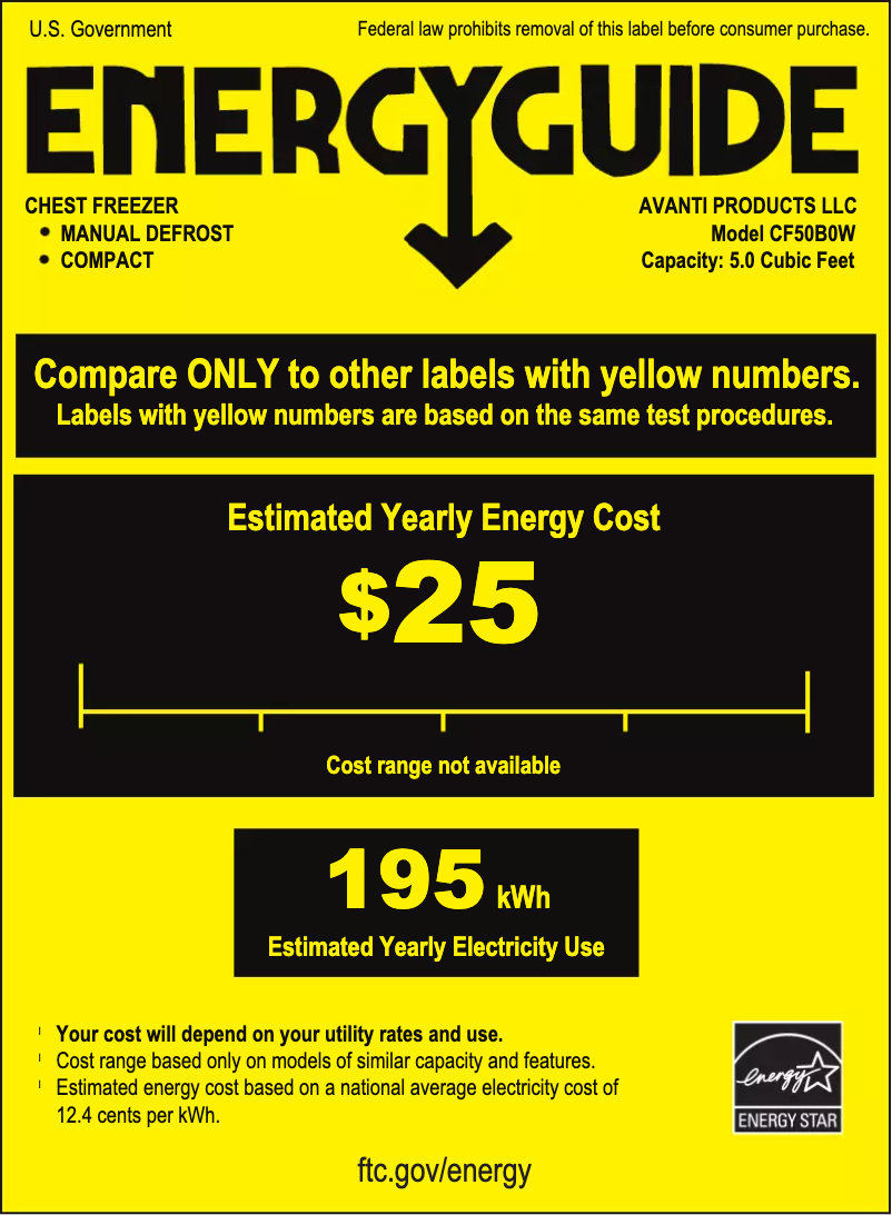 Page n°1 - Label énergétique Avanti CF50B0