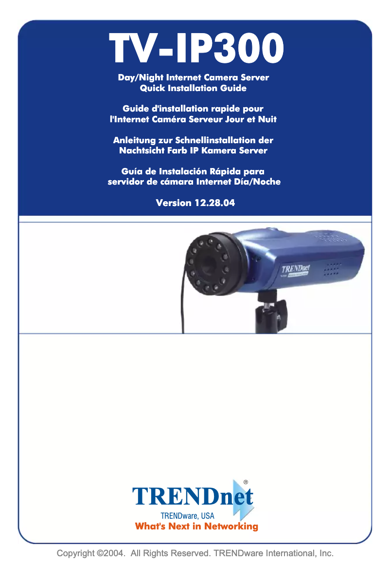 Page n°1 - Manuel utilisateur TRENDnet TV-IP300