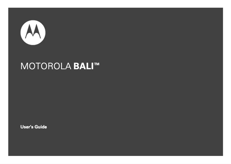 Page n°1 - Manuel utilisateur Motorola Motorola Bali