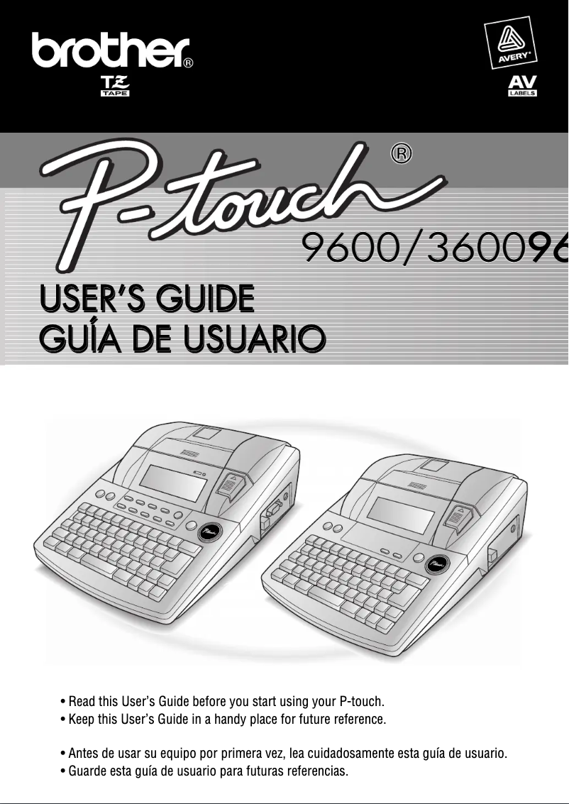 Page 1 de la notice Manuel utilisateur Brother P-Touch 9600