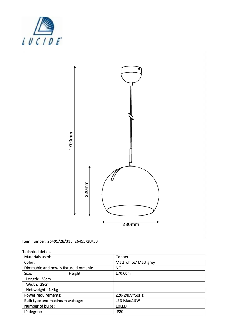 Page 1 de la notice Manuel utilisateur Lucide Bobo