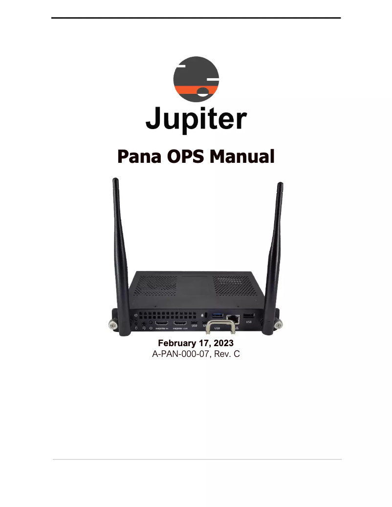 Image de la première page du manuel de l'appareil Pana OPS