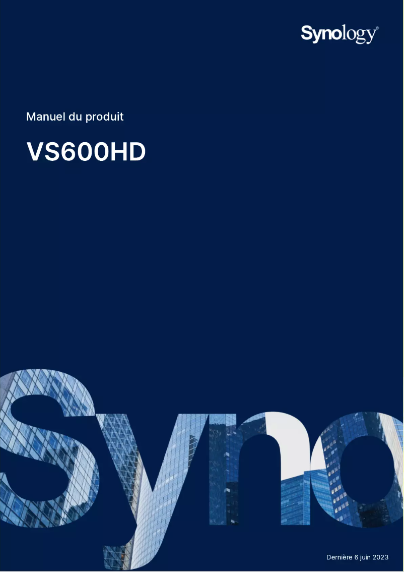 Page 1 de la notice Manuel utilisateur Synology VS600HD