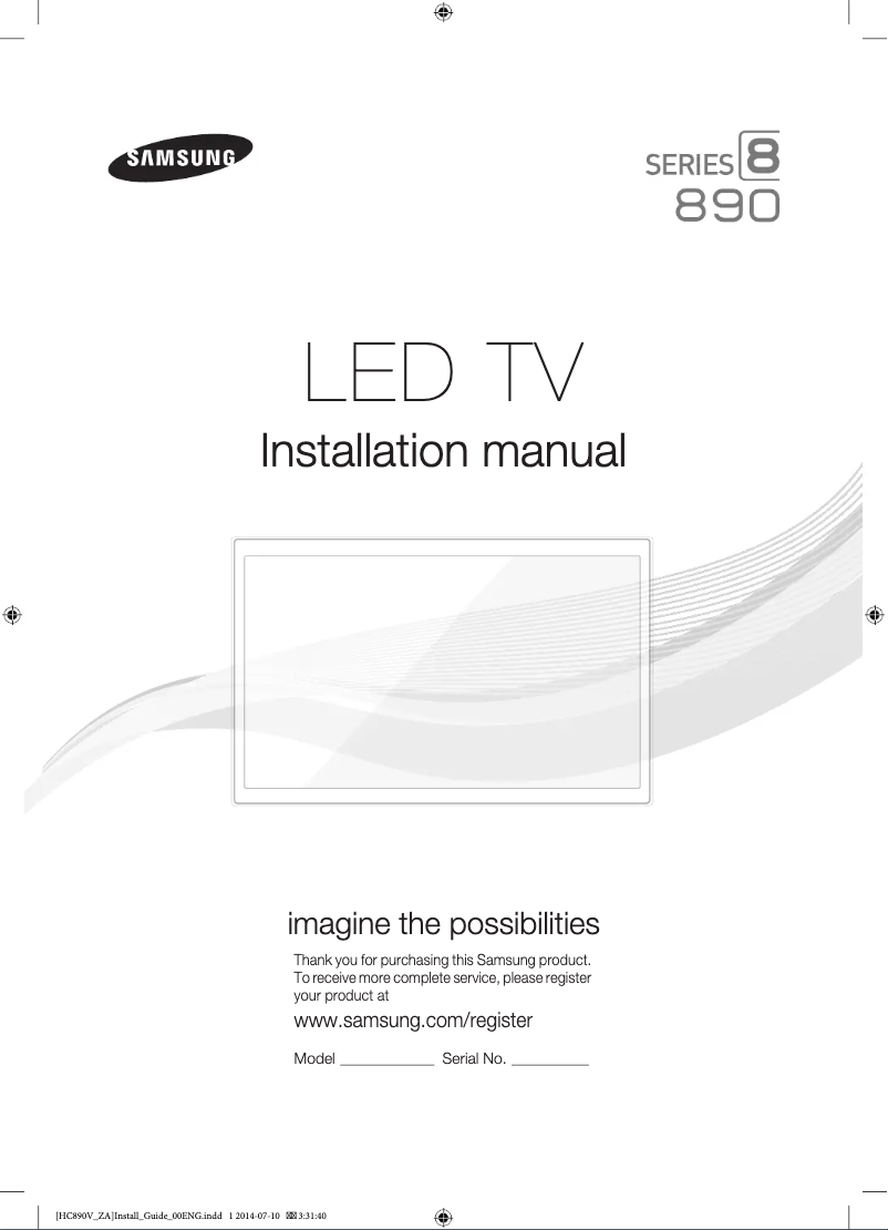 Page n°1 - Mode d'emploi Samsung HG55NC890VF