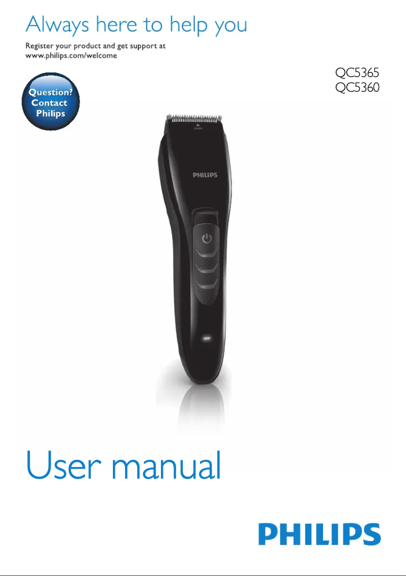 Page n°1 - Manuel utilisateur Philips Series 5000 QC5360
