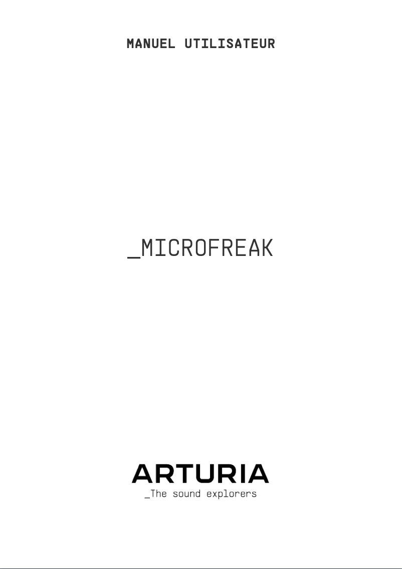Page 1 de la notice Manuel utilisateur Arturia MicroFreak