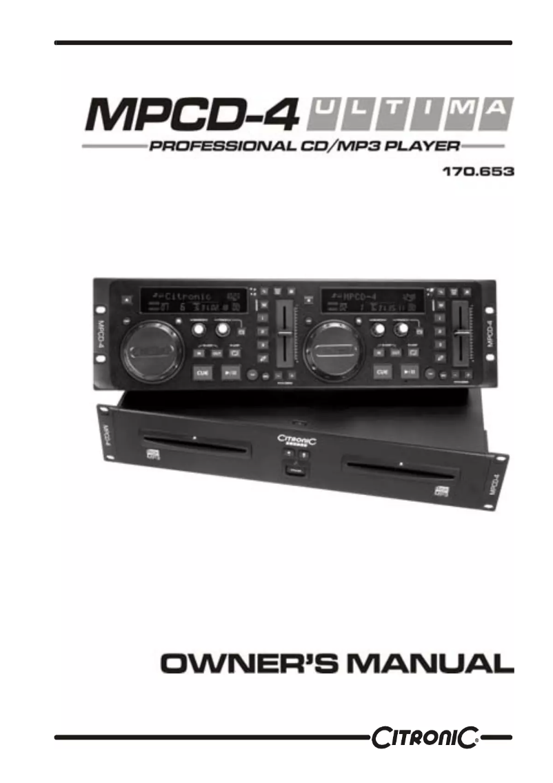 Page 1 de la notice Manuel utilisateur Citronic MPCD-4