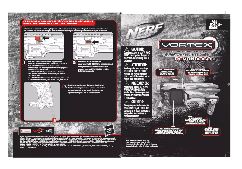 Page 1 de la notice Manuel utilisateur Hasbro Vortex Revonix360 Blaster