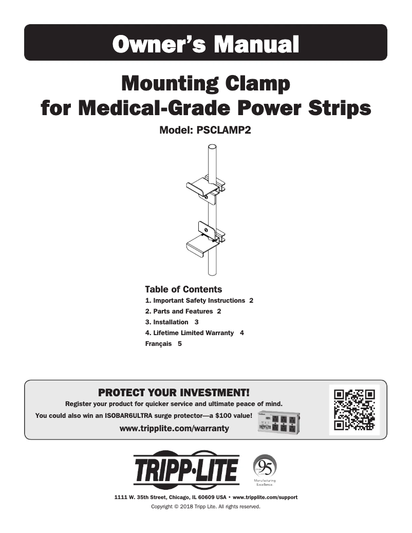 Página 1 del manual Manual de usuario Tripp Lite PSCLAMP2