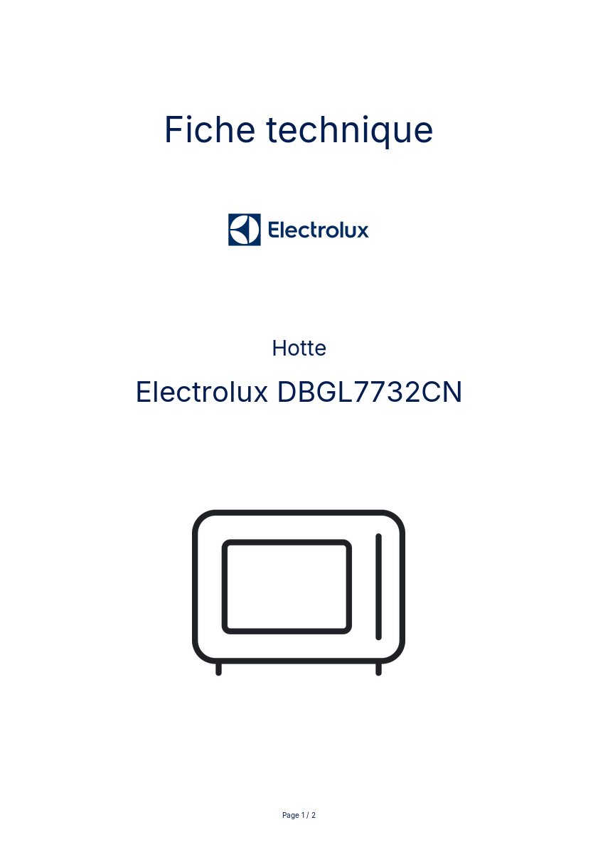 Image de la première page du manuel de l'appareil DBGL7732CN