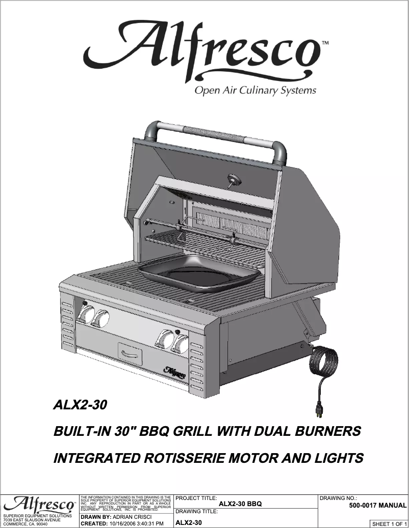 Page n°1 - Manuel utilisateur Alfresco ALX2-30C