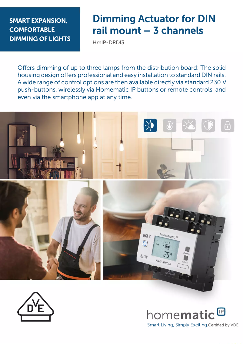 Page n°1 - Fiche technique Homematic IP HmIP-DRDI3