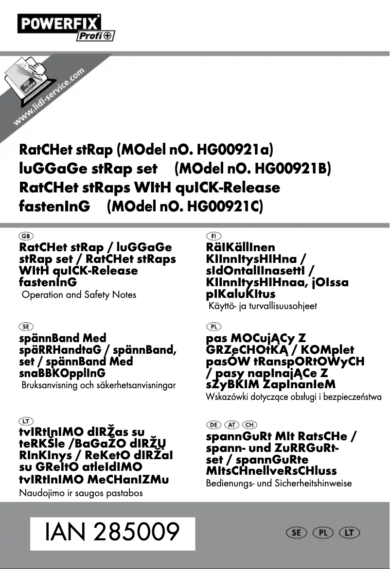 Página 1 del manual Manual de usuario Powerfix HG00921A