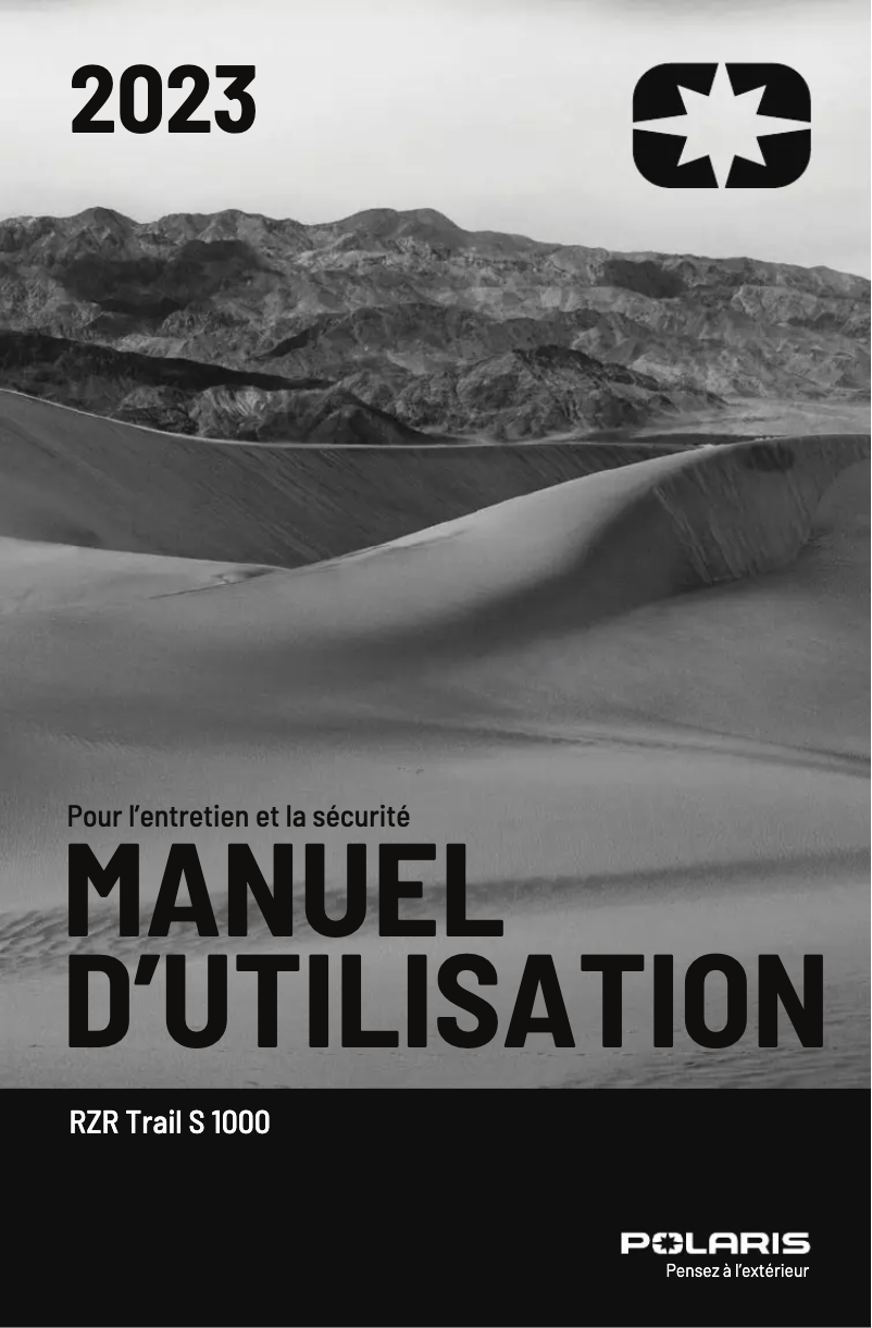 Image de la première page du manuel de l'appareil RZR Trail S 1000 Ultimate (2023)