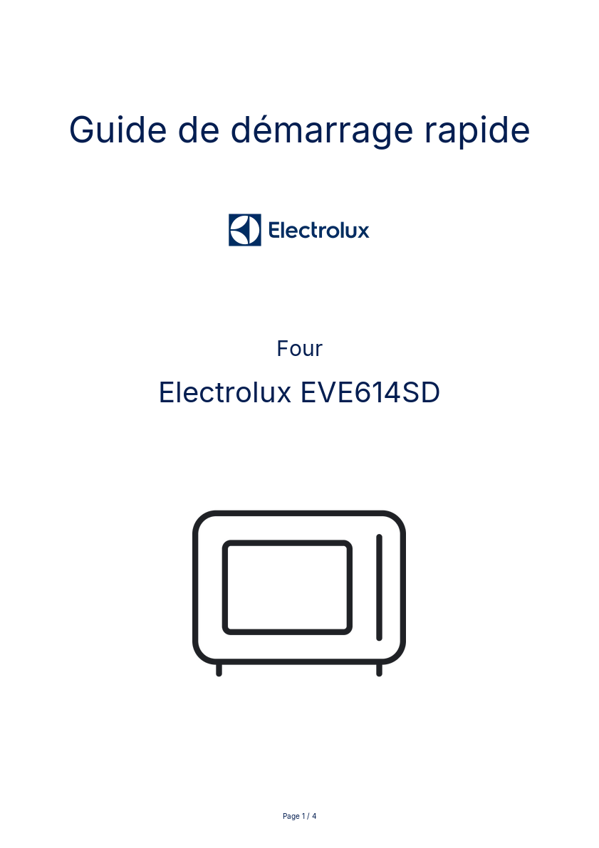 Image de la première page du manuel de l'appareil EVE614SD
