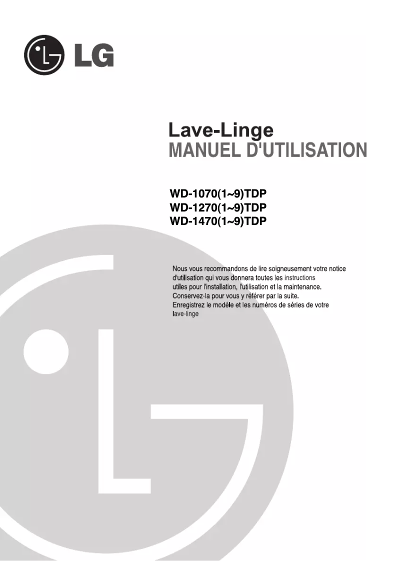 Image de la première page du manuel de l'appareil WD-14706TDP