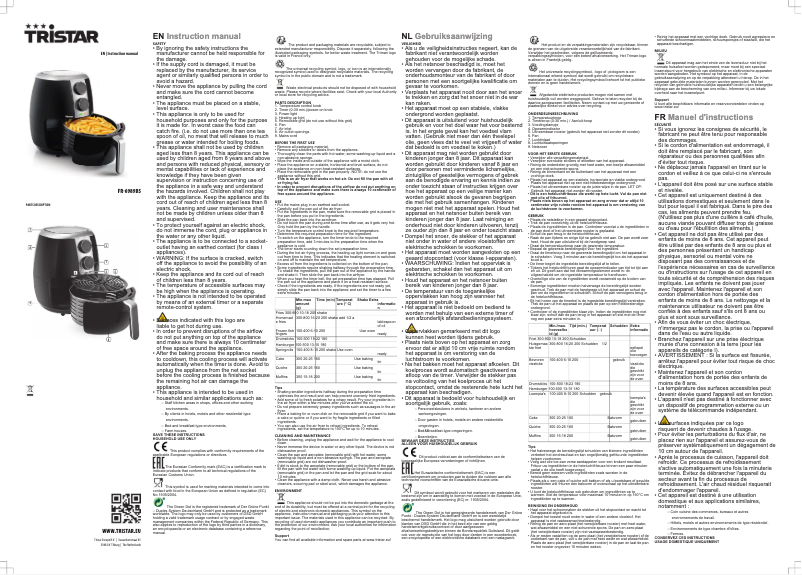 Page 1 de la notice Manuel utilisateur TriStar FR-6989BS