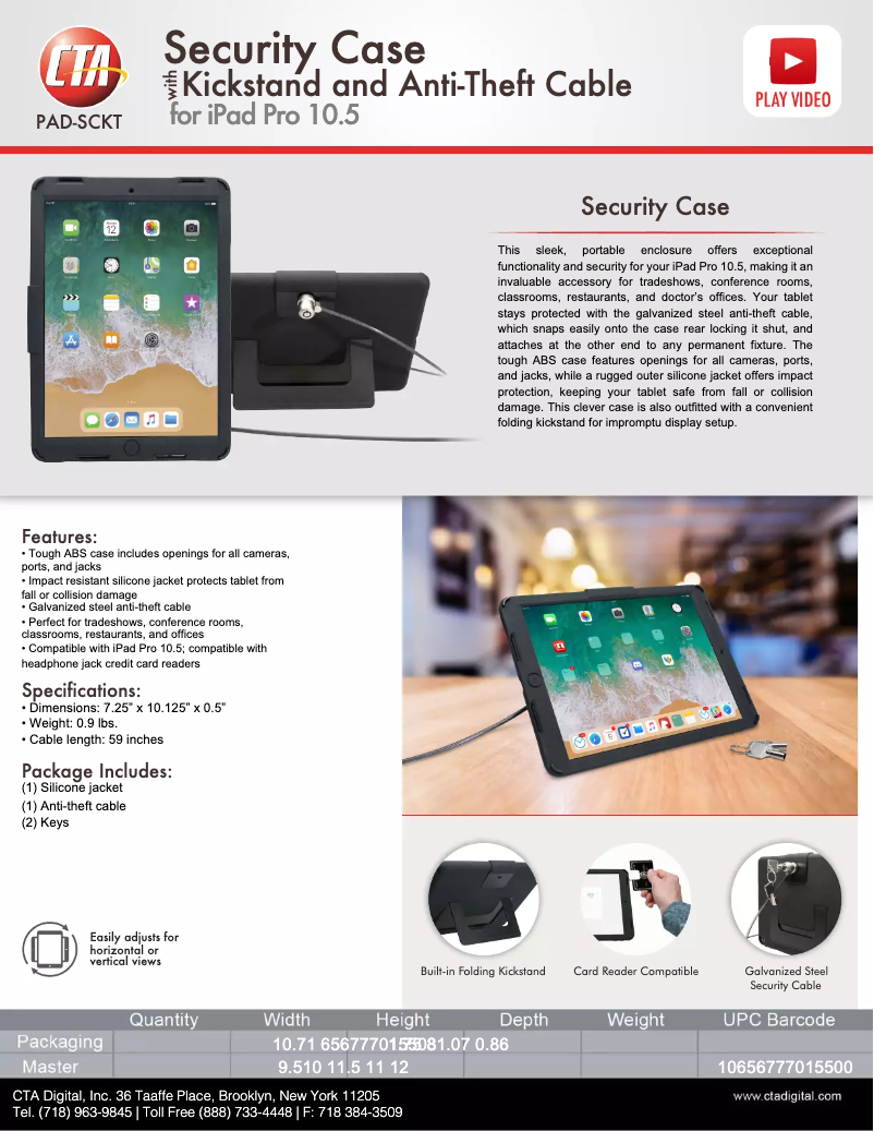 Page 1 de la notice Manuel utilisateur CTA Digital PAD-SCKT