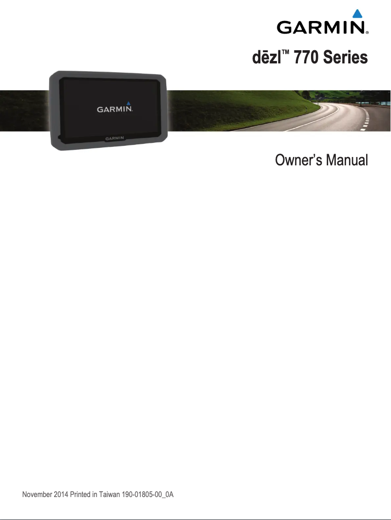 Page 1 de la notice Manuel utilisateur Garmin dēzl 770 LMT-D