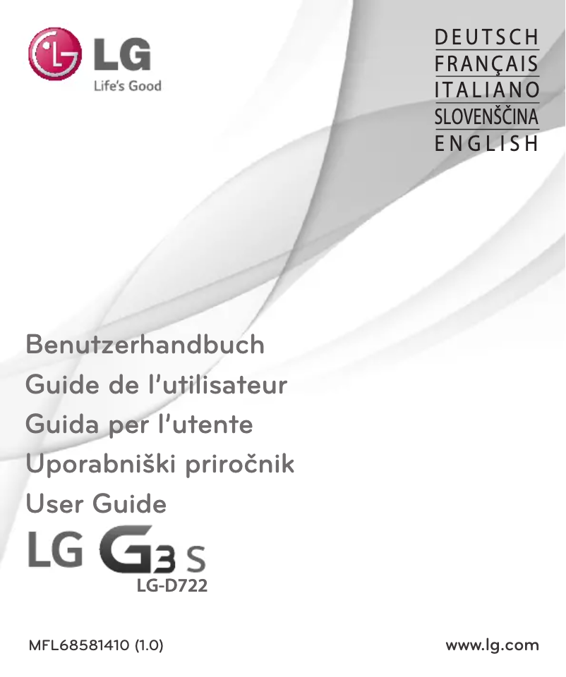 Image de la première page du manuel de l'appareil LG G3 s D722