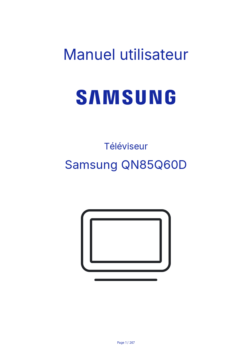 Image de la première page du manuel de l'appareil QN85Q60D
