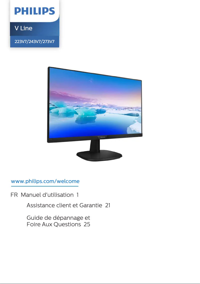 Page n°1 - Manuel utilisateur Philips 223V7QHAB