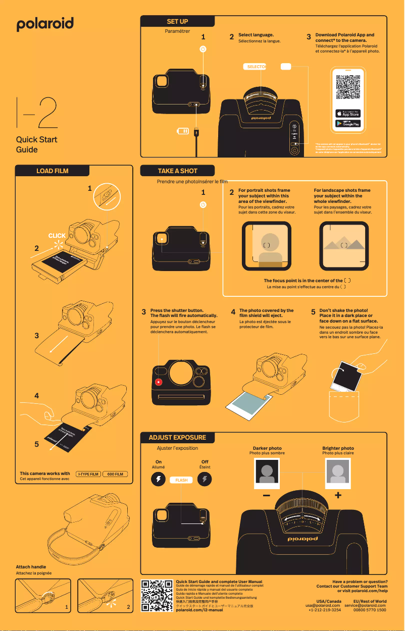 Page 1 de la notice Guide de démarrage rapide Polaroid Instant I-2
