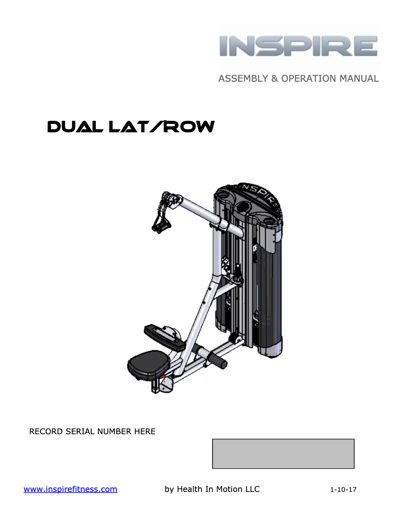 Página 1 del manual Manual de usuario Inspire Dual Lat/Row