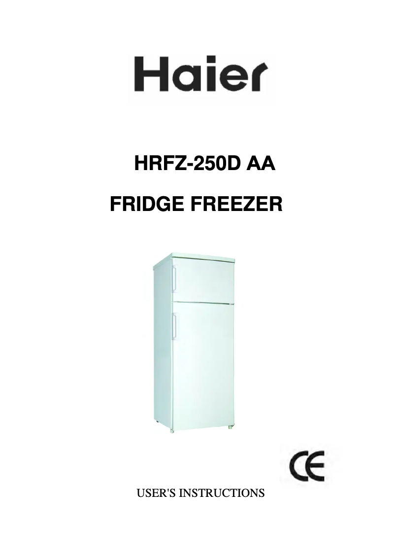 Page n°1 - Manuel utilisateur Haier HRFZ 250 D