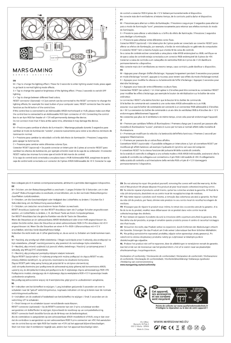 Page 1 de la notice Manuel utilisateur Mars Gaming MF-LINKFINITYKIT