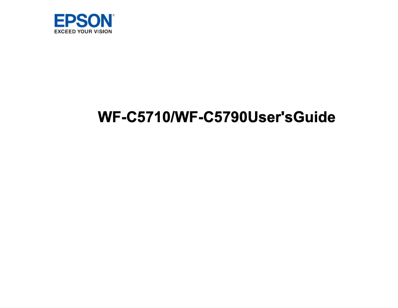 Page n°1 - Manuel utilisateur Epson WorkForce Pro WF-C5710