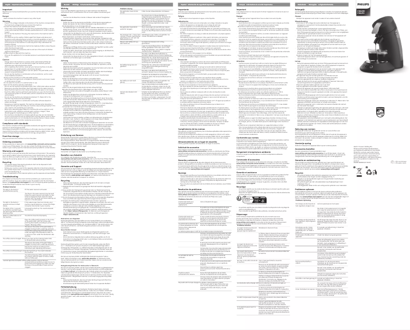 Page n°1 - Manuel utilisateur Philips Senseo Original plus CSA220