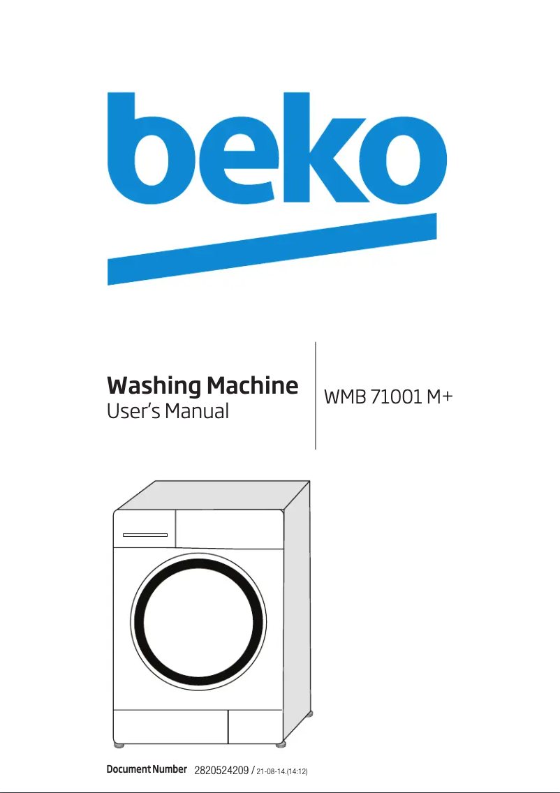 Page 1 de la notice Manuel utilisateur Beko WMB 71001 M+
