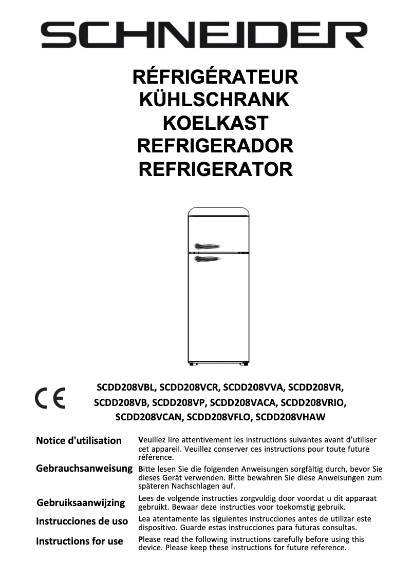 Page 1 de la notice Manuel utilisateur Schneider SCDD208VRIO