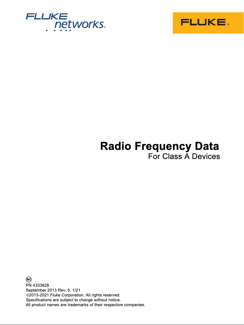 Page 1 de la notice Instructions / montage Fluke CNX a3000 AC