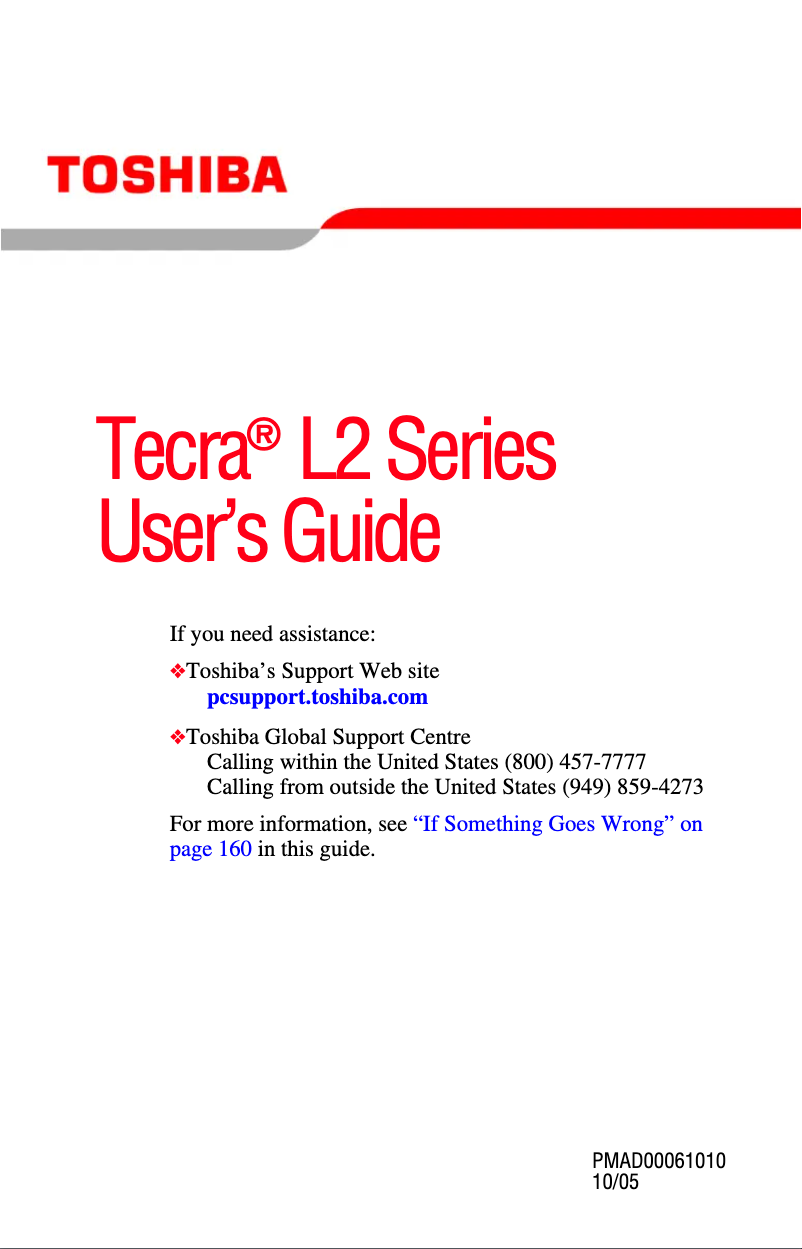 Page n°1 - Manuel utilisateur Toshiba Tecra L2