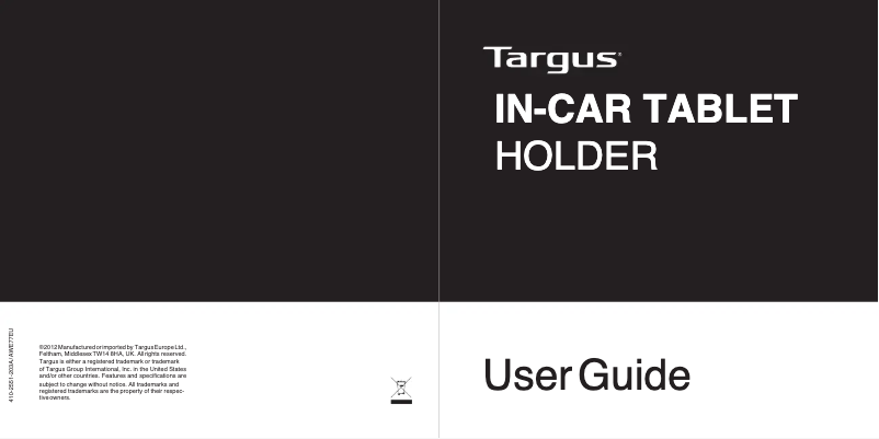 Page 1 de la notice Manuel utilisateur Targus AWE77EU