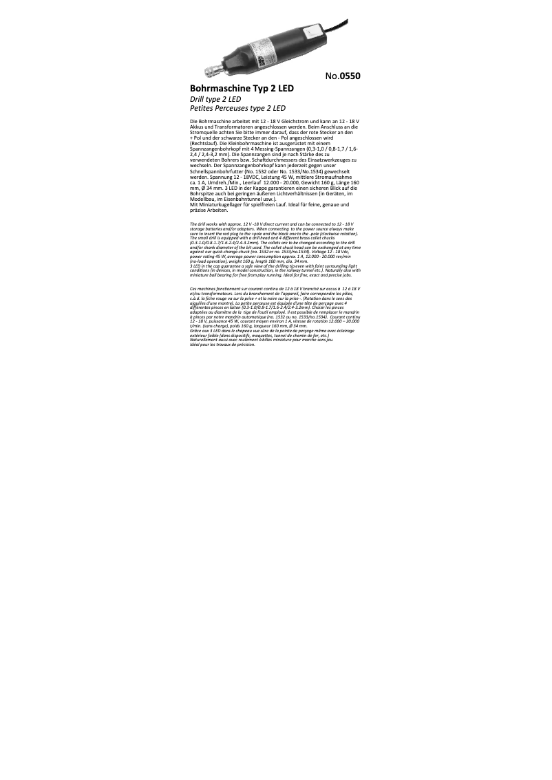 Page n°1 - Manuel utilisateur Donau Elektronik 0550