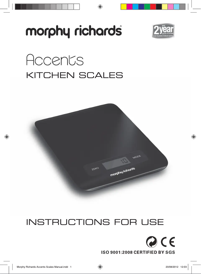 Page 1 de la notice Manuel utilisateur Morphy Richards 46183